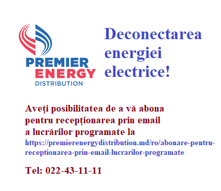 Deconectarea energiei electrice pe 17 martie 2022! Primăria comunei Stăuceni informează despre deconectarea planificată... - Primăria comunei Stăuceni