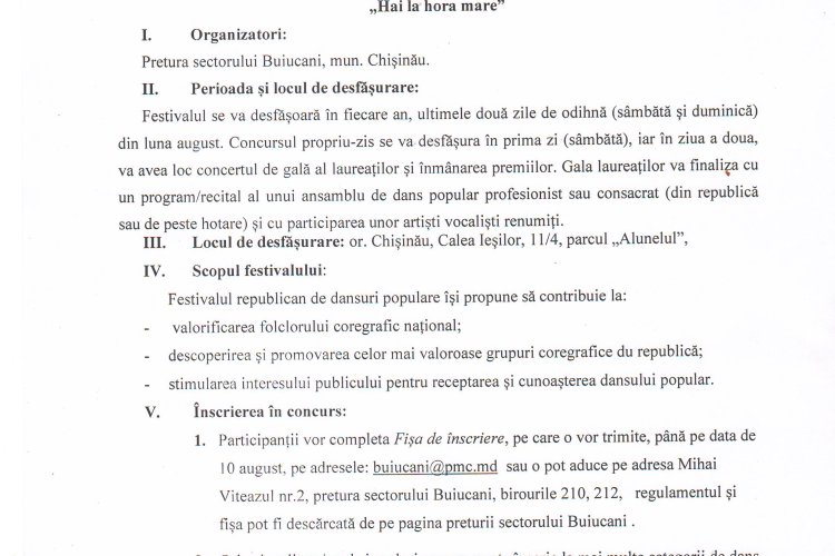 ANUNȚ FESTIVAL CONCURS!!!! Concurs Republican al Dansului Popular